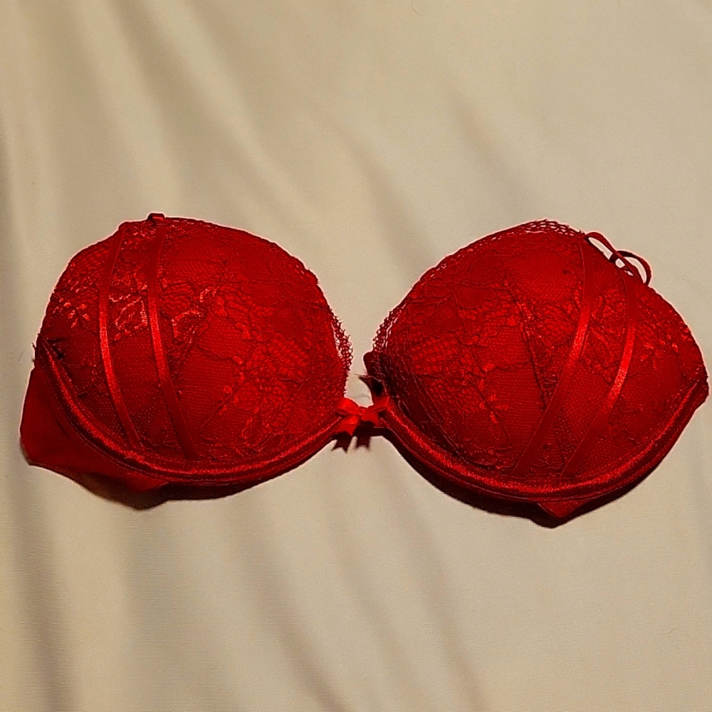 Adore Me Red Lace Push Up 34A Bra